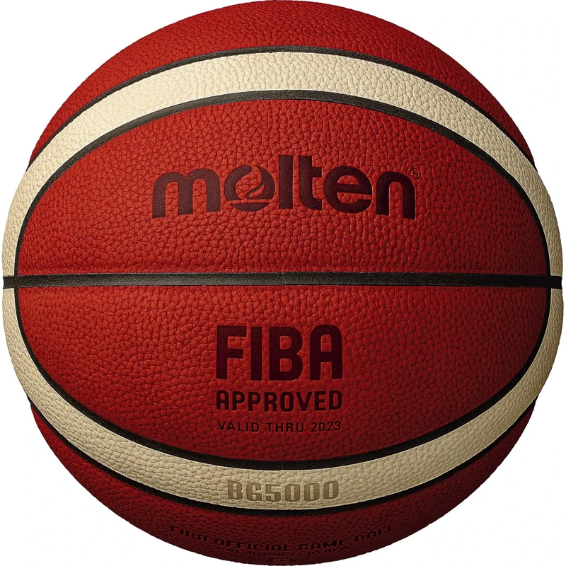 Molten BG5000 Basketball, Official International FIBA Game & Match Ball, FIBA Approved, Premium Real Leather, Indoor Play, Orange/Ivory, Size 6, For Boys age 12, 13, 14 and Girls age 14 & Adult