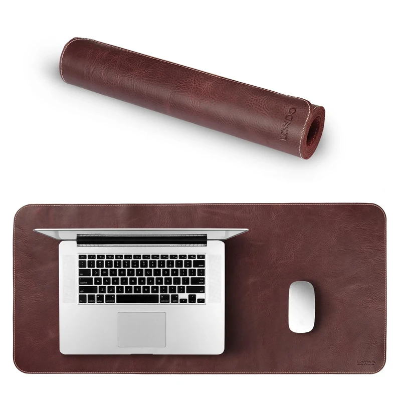 Londo Genuine Leather Extended Mouse Pad - 74x33.5cm Desk Mat - Smooth & Non-Slip Surface