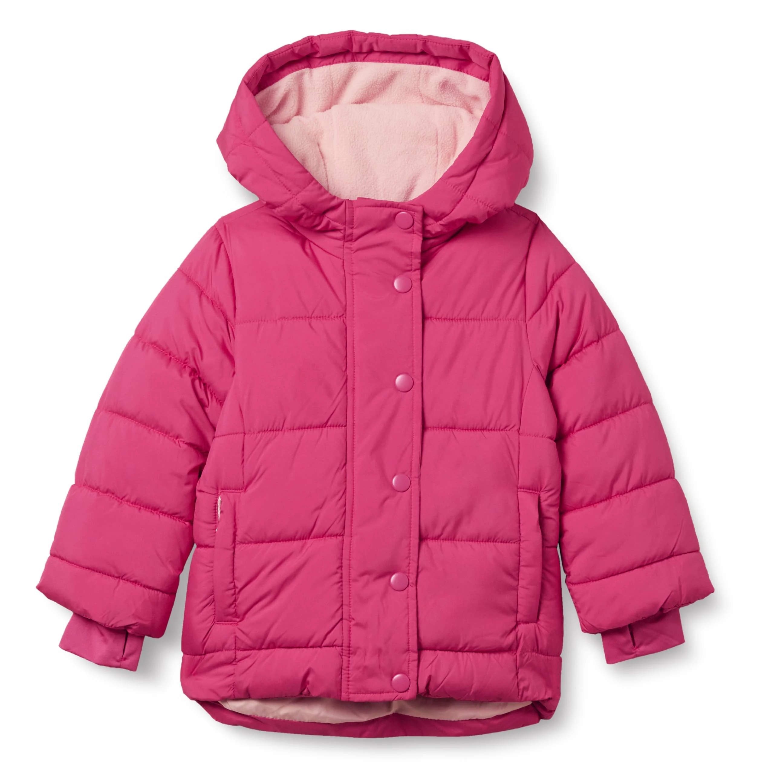 Amazon Essentials Girls' Heavyweight Hooded Puffer Jacket, Pink, X-Small