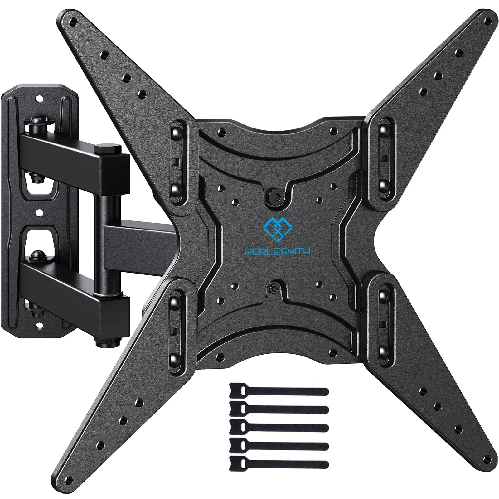 PERLESMITH TV Wall Bracket Swivel Tilt Extend, Universal Wall Mount for 26-60 Inch Flat/Curved TVs, Adjustable TV Brackets Hold up to 35 KG Max.VESA 400x400 mm