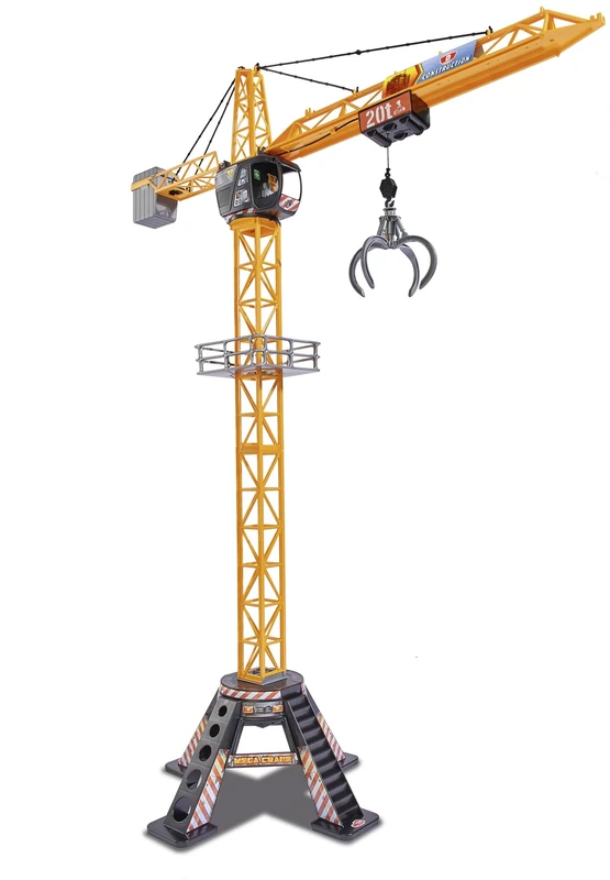 Dickie Toys - Mega Crane (120 cm) — extra large toy crane for children aged 3 - 5 years, with remote control, winch, grab arm, 350° swivel, remote-controlled crane, 6X1.5V R6 (AA) battery (required)