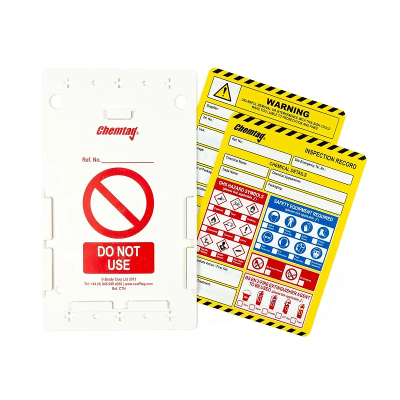 Scafftag CHEM-GB-CTSH-V2-A Chemtag Tag Kit, ABS/Polypropylene, 10 holders, 10 status inserts, 1 permanent marker pen