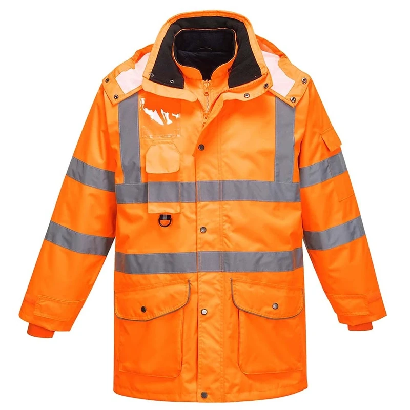 Portwest RT27 Waterproof Hi-Vis Breathable 7-in-1 Traffic Jacket Orange, 5X-Large