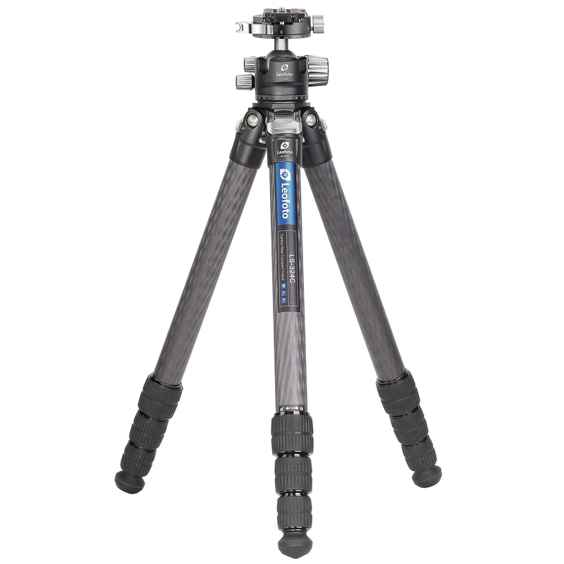 Leofoto - Ranger - Carbon Tripod including Ball Head - Twist-Lock system- Legs adjustable in 3 Angles - Ideal for Macro Photography - LS-324C+LH-40PCL