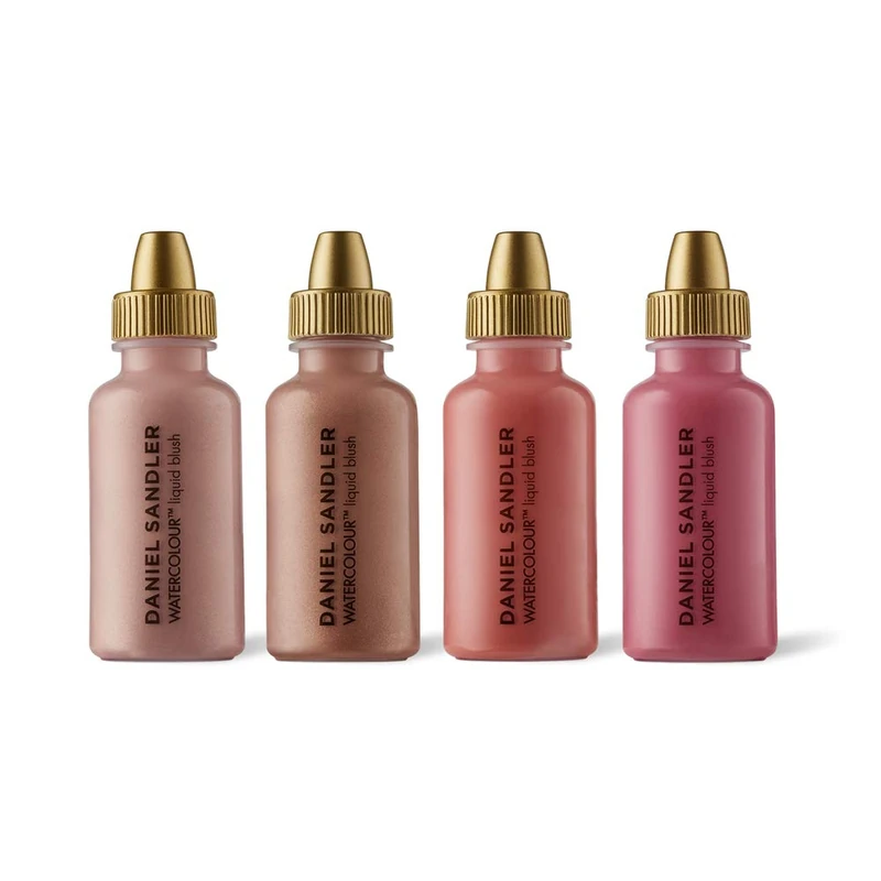 Daniel Sandler WATERCOLOUR LIQUID BLUSHES & ILLUMINATORS, CUSTOMISABLE COLOUR SET - Starter Kit, Lightweight, Water-Resistant Formula, Buildable Shades for Cheeks, Lips & Eyes, 4x 15ml