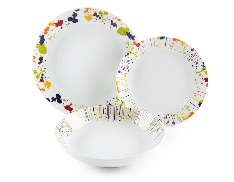 Excelsa Dripping 18-Piece Dinner Set, Porcelain