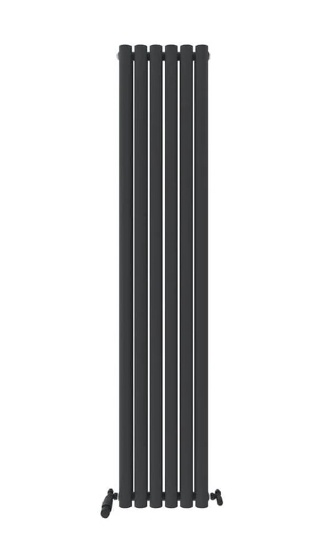VeeBath Montpellier Matt Anthracite Low Carbon Mild Steel Vertical Double Panel Bathroom Heating Radiator - 1800 x 360mm