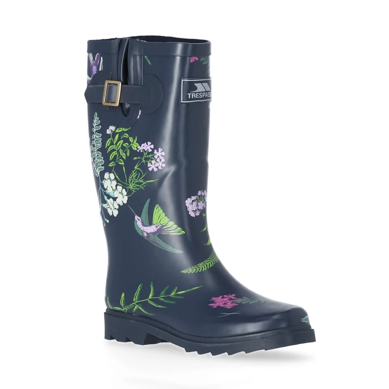 Trespass Womens Wellington Boots Elena - Women's Outdoor Welly Boots, Water Resistant Rubber Wellie Boots, Ladies Printed Boots for Rain Wet Weather