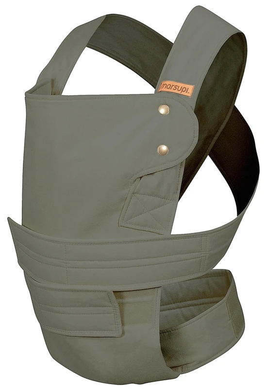 marsupi Baby Carrier for Newborns from Birth up to 15kg, Lightweight and Compact Baby Carrier with Sturdy Velcro System, Organic Cotton - Classic/Olive, Size XL