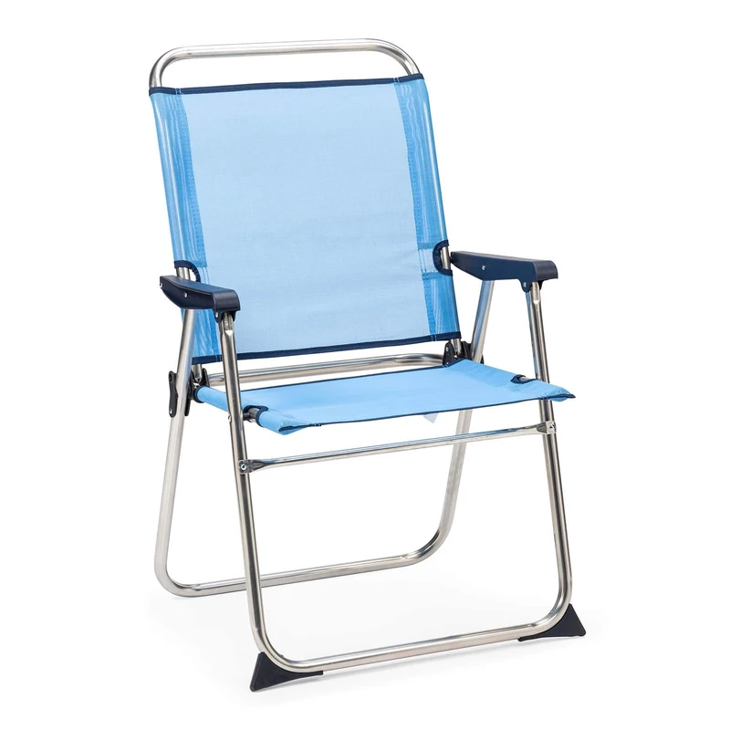 Solenny 50001072725229 8434826105229-Sailor Folding Beach Chair with High Back Blue