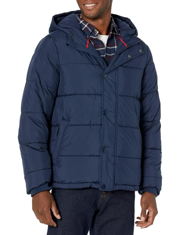Amazon Essentials Men's Winter Heavyweight Hooded Puffer Coat, Navy, XXL
