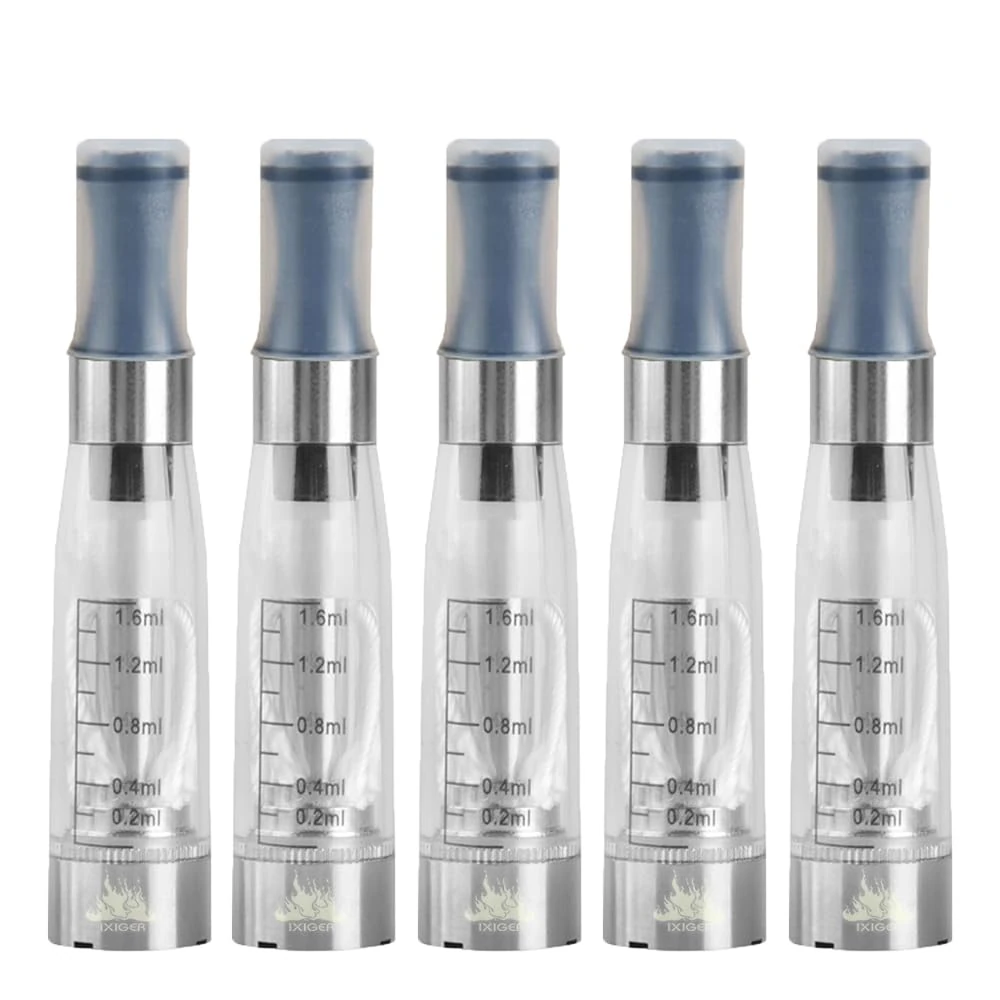 IXIGER 5*CE4 Transparent Clear Vapor Atomizer/Atomiser, E Cig Clearomizer/Clearomizer, fits ego MT3/CE4/CE5/CE6 Battery of E Cigarette, Electronic Cigarette Vape Pen, E Shisha, No Nicotine