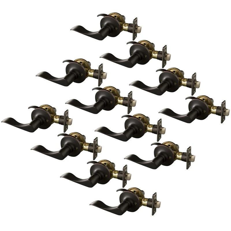 Design House 190843 12-Pack Stratford 6-Way Universal Passage Door Knob, Oil Rubbed Bronze