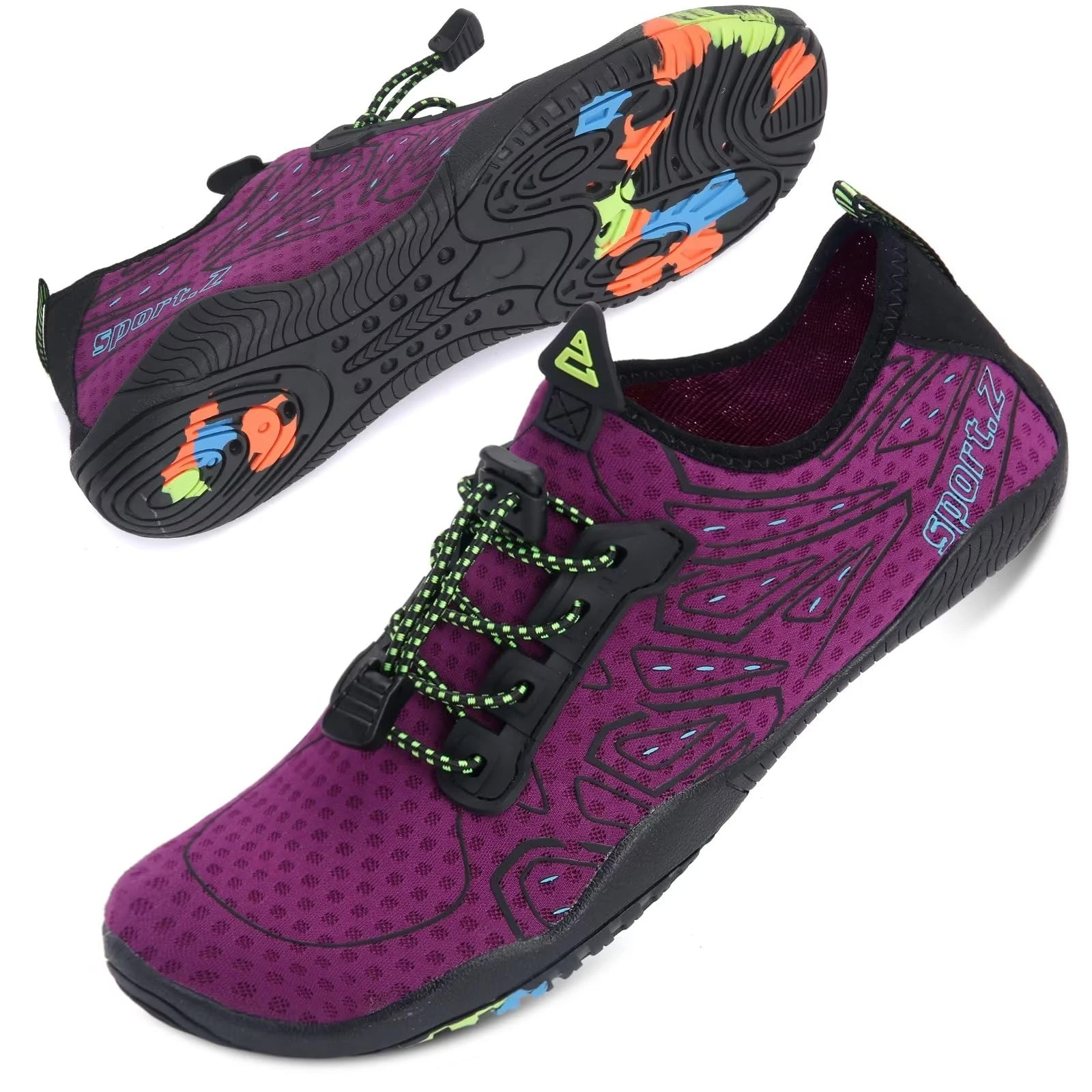 Mabove Water Shoes Womens Mens Quick Dry Barefoot Sports Aqua Shoes for Swimming Pool Beach Boating Snorkeling Diving Lake Yoga(Purple 222,7 UK)