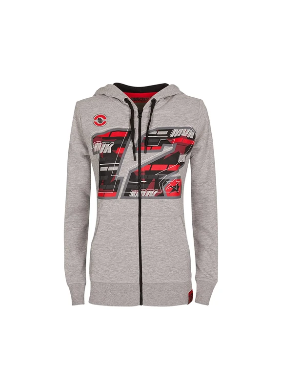 Maverick Vinales,FULL ZIP HOODIE,DONNA,MEL. GREY,XS