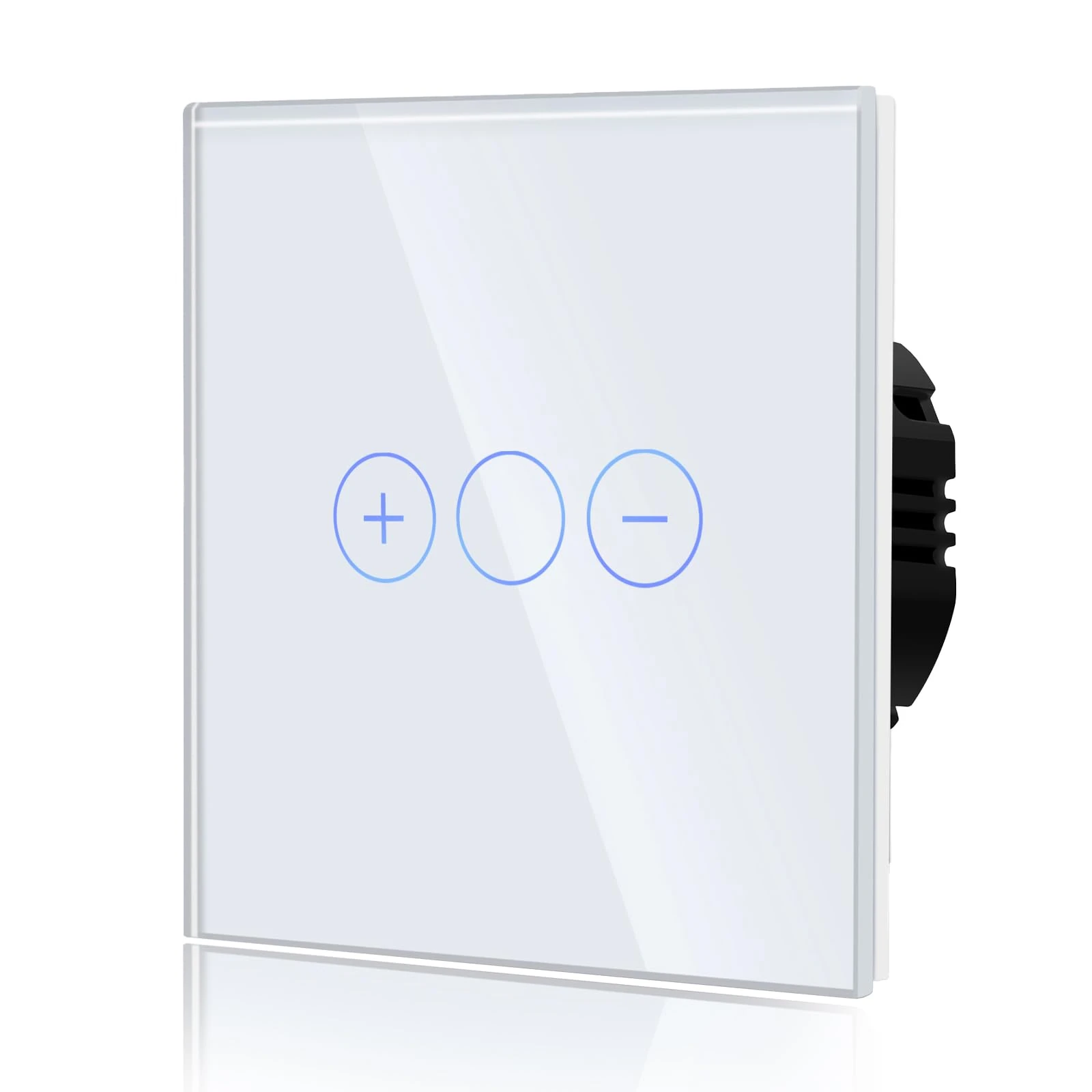 BSEED Dimmer Light Switch,Glass Touch Panel,LED Lights,No Neutral Wire Required,1 Gang 1 Way,86mm White