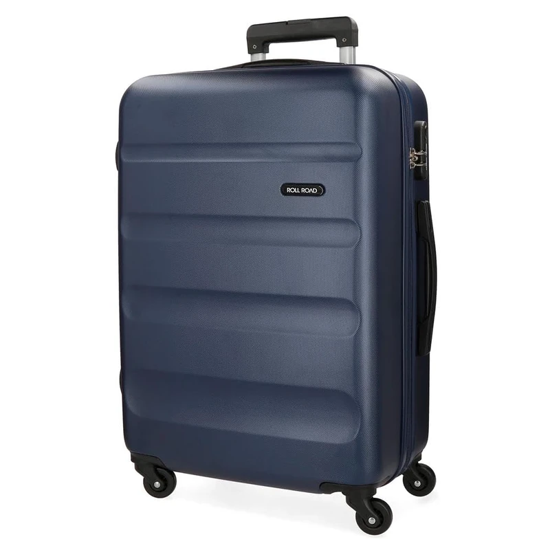 Roll Road Flex Blue Big Suitcase 51x74x28 cm Rigid ABS Combination Lock 91 Litre 3.8 kg 4 Wheels - Image 1