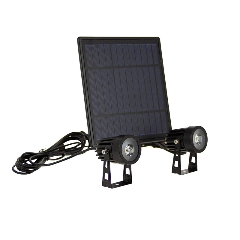 Xanlite | PACK2PSO350 LED Solar Powered Double Spotlight 8 Hour Runtime, with Projection Plate, Especially for Outdoor Use (IP44)