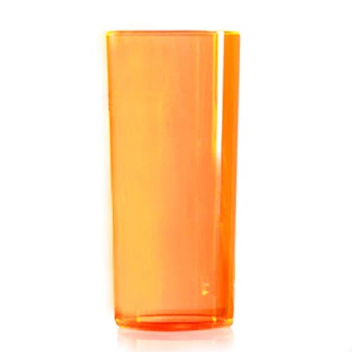 BB Plastics, Econ Polystyrene HiBall Tumblers CE Neon Orange 10oz / 284ml, Reusable Plastic Glasses, Case of 48