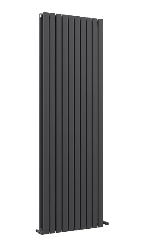 VeeBath Cannes Anthracite Low Carbon Mild Steel Vertical Double Panel Bathroom Heating Radiator - 1800 x 590mm, ZDA100