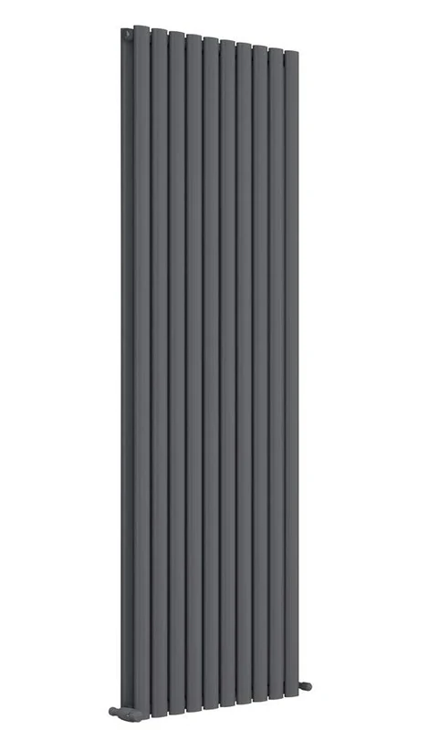 VeeBath RDG190 Flow Montpellier Low Carbon Mild Steel Vertical Double Panel Bathroom Heating Radiator-1800 x 590mm, Anthracite Grey