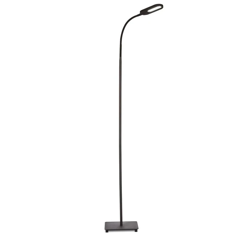 B.K.Licht Floor lamp Living Room, 8W LED Platform, Adjustable Brightness, Flexible Head, Light Choice: Warm White, Neutral or Cold, Touch Function, Modern Floor lamp Bedroom Office Dining Room
