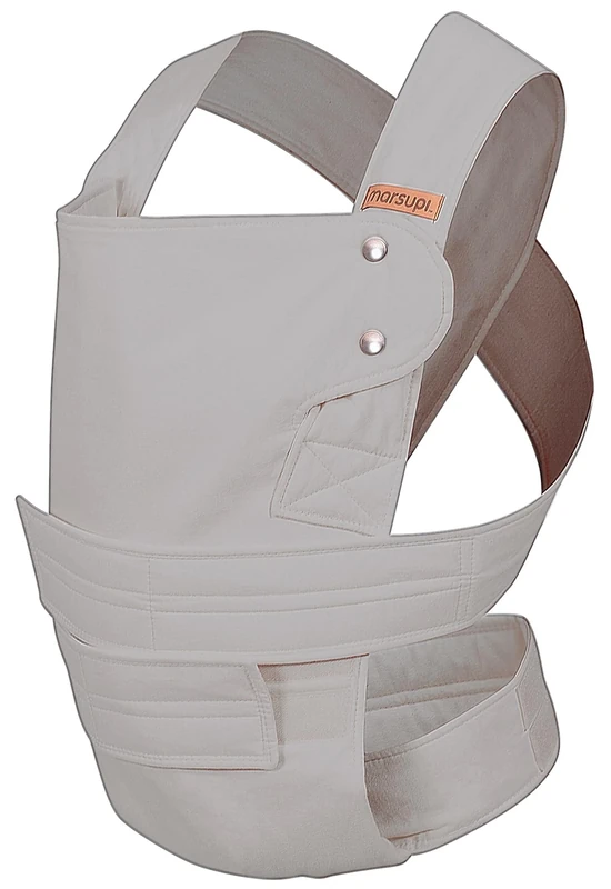 marsupi Baby Carrier for Newborns from Birth up to 15kg - Compact Baby Carrier with Sturdy Velcro System - Made from Breezy Cotton-Linen Fabric - Breeze/Lightgrey/Size XL