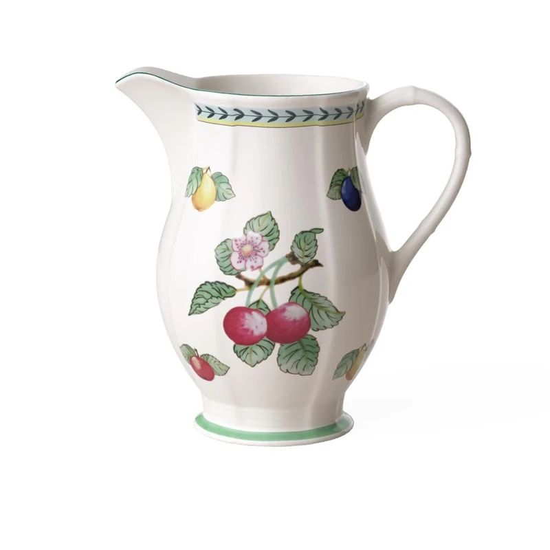 Villeroy & Boch 1022810700 French Garden Fleurence Jug Glass, Premium Porcelain, White, 2.1 liters