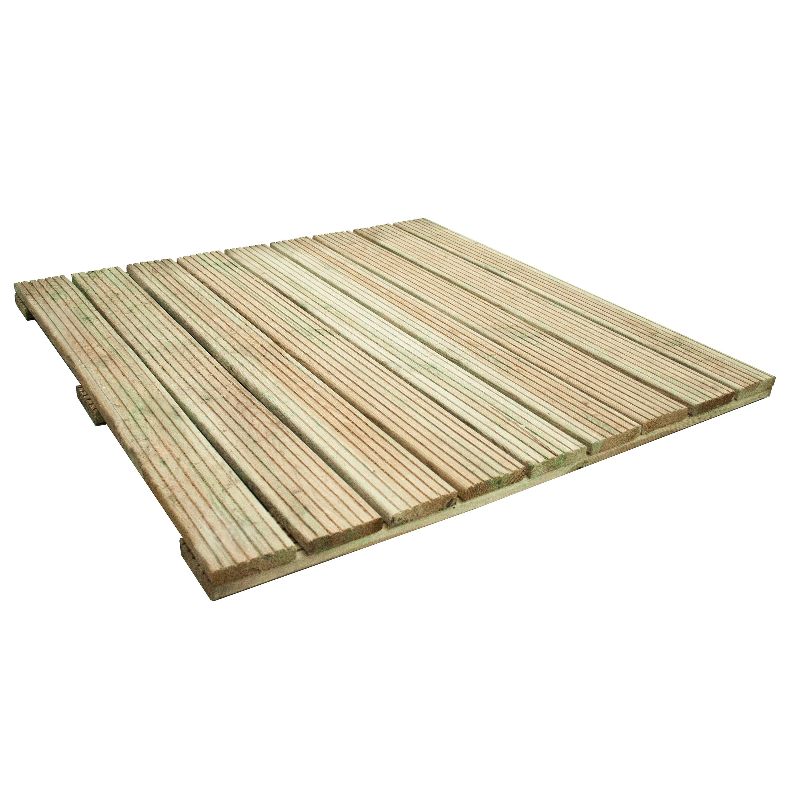 Forest Garden Forest Deck Tile, Pressure Treated, 90 x 90 cm/Pack of 4