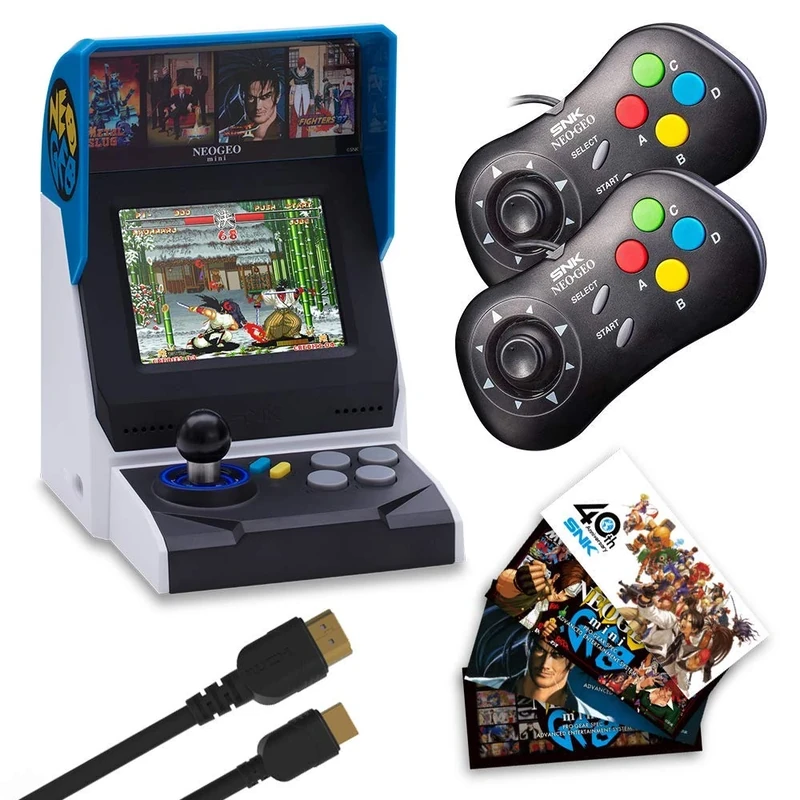 NEOGEO Mini International Collectors Pack: Black (Includes NEOGEO Mini, 2 x Black Controllers, HDMI Cable, Sticker Kit) (Electronic Games)