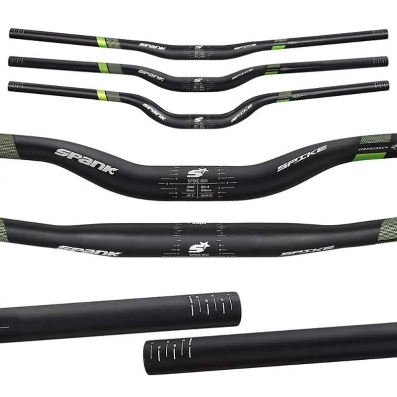 Spank Spike 800 Vibrocore Bicycle Handlebar, Mountain Bike Handlebar, Aluminium Alloy Handlebars,50R(Black Green)