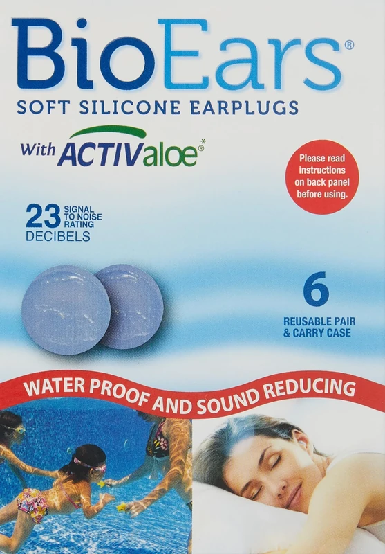 BioEars Silicone Earplugs ACTIValoe - 22dB Noise Reduction, 6 Pairs