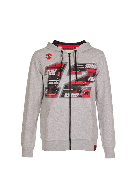 Maverick Vinales,FULL ZIP HOODIE,UOMO,MEL. GREY,S