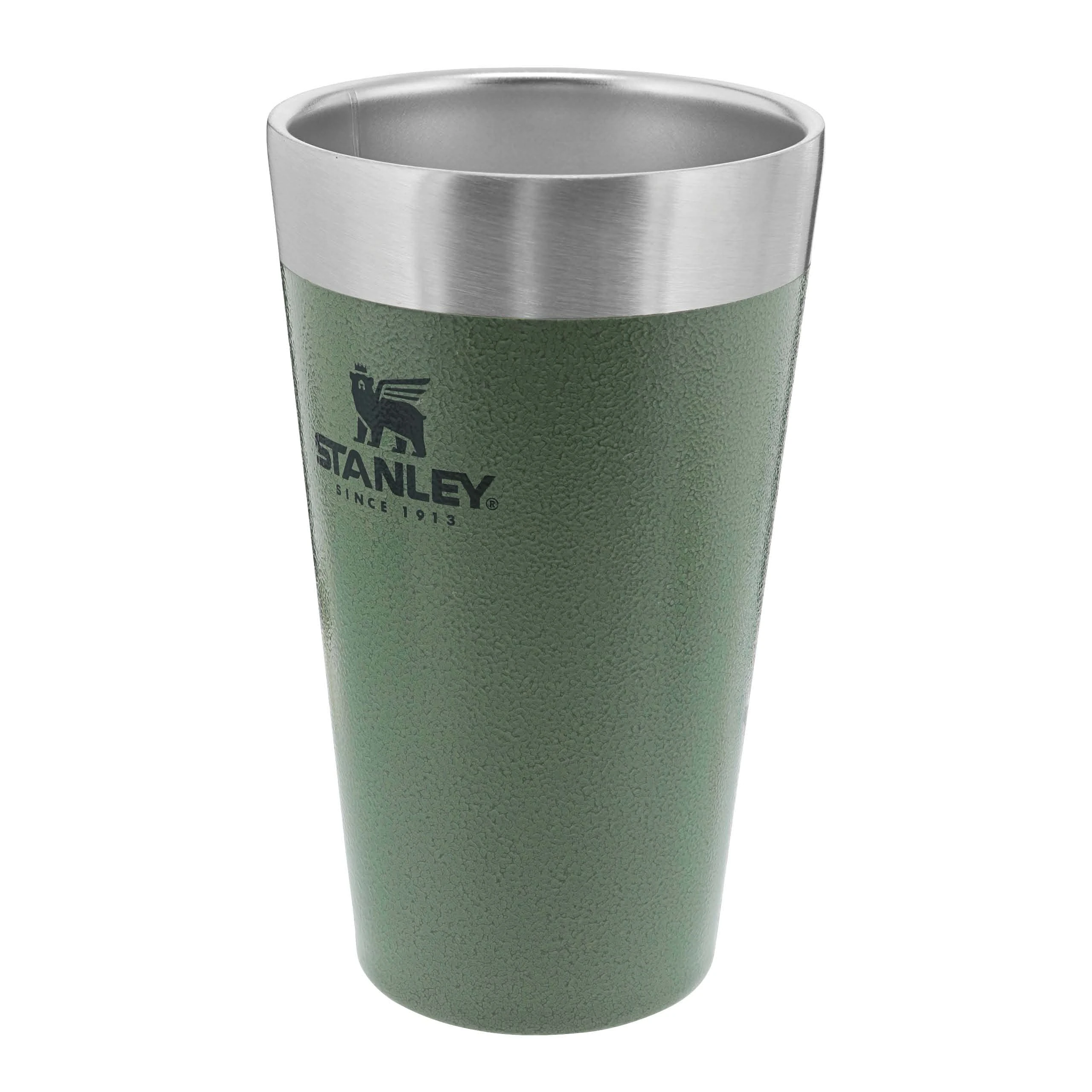 STANLEY Adventure Stacking Beer Pint 0.47L - Travel Mug Keeps Drinks Cold for 4 Hours - Stainless Steel Thermal Cup - Stacks Infinitely - Double Wall Vacuum Insulation - Dishwasher Safe - Green