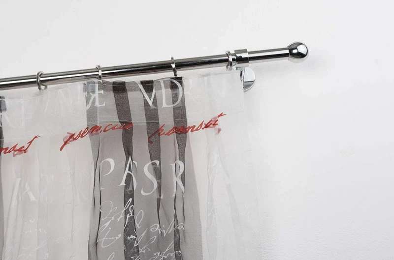 InCasa Curtain Pole: Ø 20 mm, Length 280 cm, Polished Steel, Stainless Steel