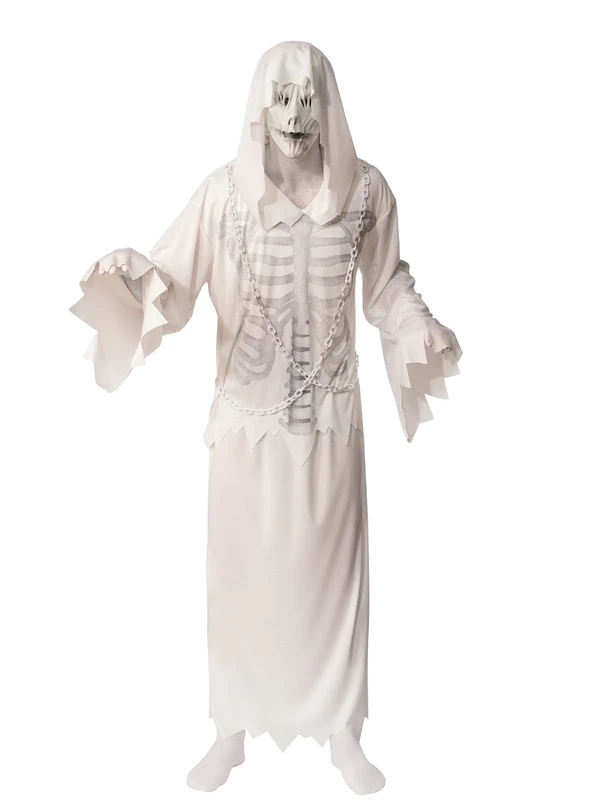 Rubie's Unisex Opus Collection Adult Hooded Ghost Costume, White/Grey, Standard