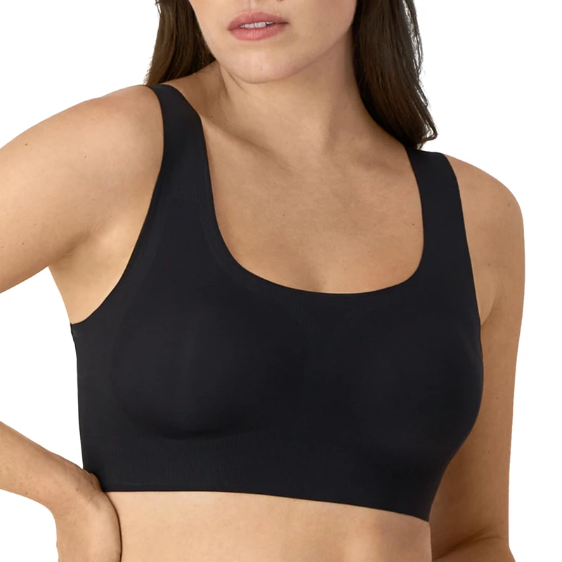Bali Women's Comfort Revolution Easylite Wireless, Pullover Wirefree T-Shirt Bra Full Coverage, Opaque, Black, XXL