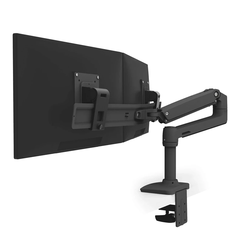 Ergotron – LX Dual Direct Monitor Arm, VESA Desk Mount – for 2 Monitors Up to 25 Inches, 0.9-5kg Each – Matte Black (45-489-224)