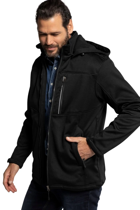 JP 1880 Men's Big & Tall Fleece Lined Softshell Jacket Black XX-Large 714279 10-XXL