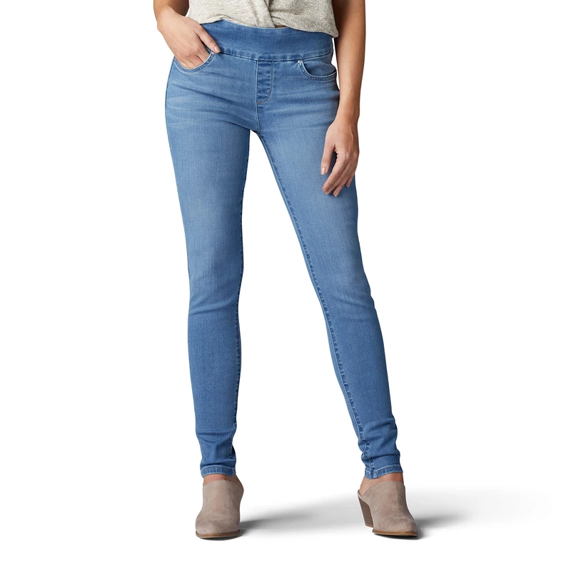 Lee Women's Sculpting Slim Fit Skinny Leg Pull on Jean, Larkspur, 18 Long - Image 1