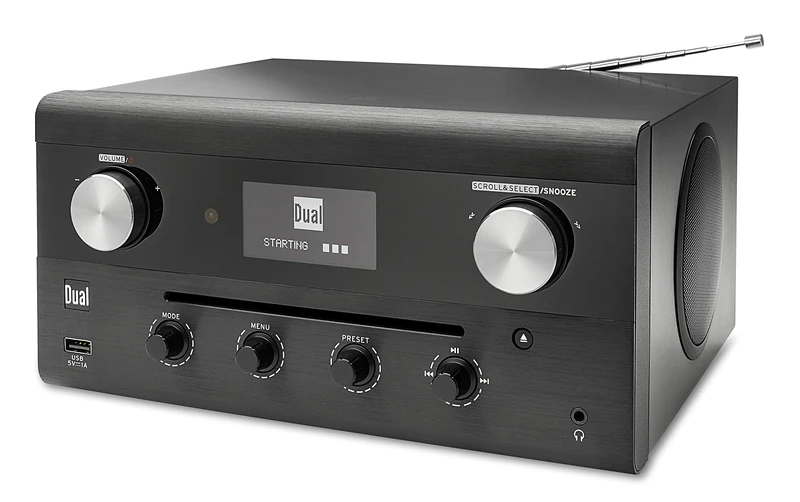 Design Hybrid Radio 74988 • CD, USB, MP3, DAB+ Radio • Aux-In • FM Radio • Music Streaming • Spotify • AmazonMusic • Stereo System • OLED Display • HIFI • Headphone Jack • Black •DualCR900Phantom - Image 1