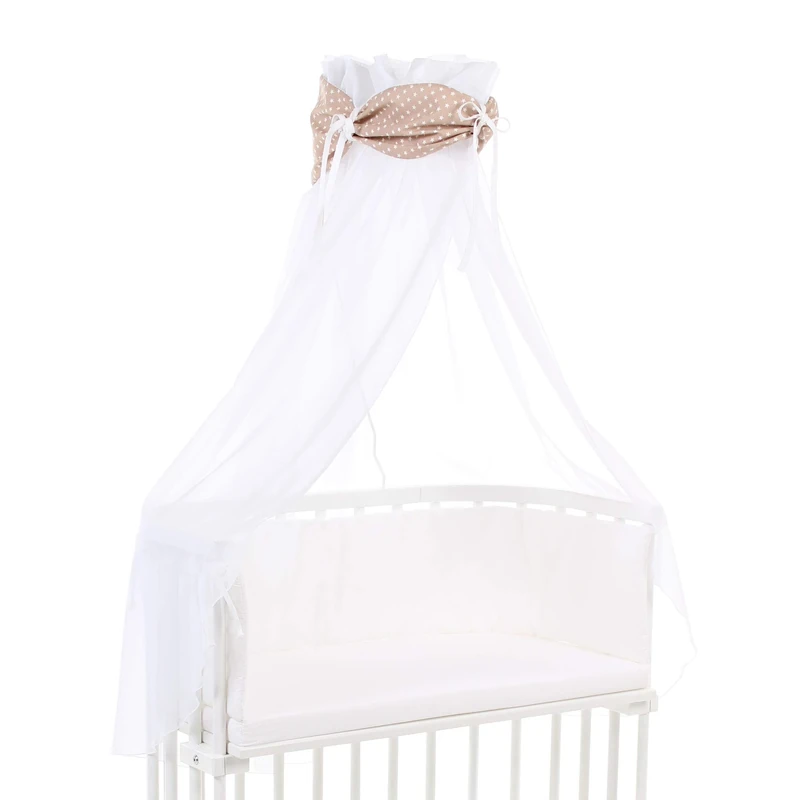 babybay Canopy Organic Cotton with Loop Suitable for All Models, Light Brown Stars White