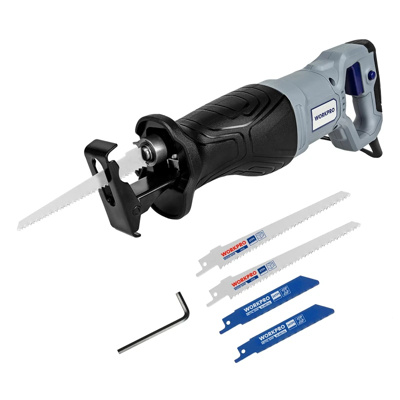 WORKPRO 710 W Corded Reciprocating Saw with 4 Blades