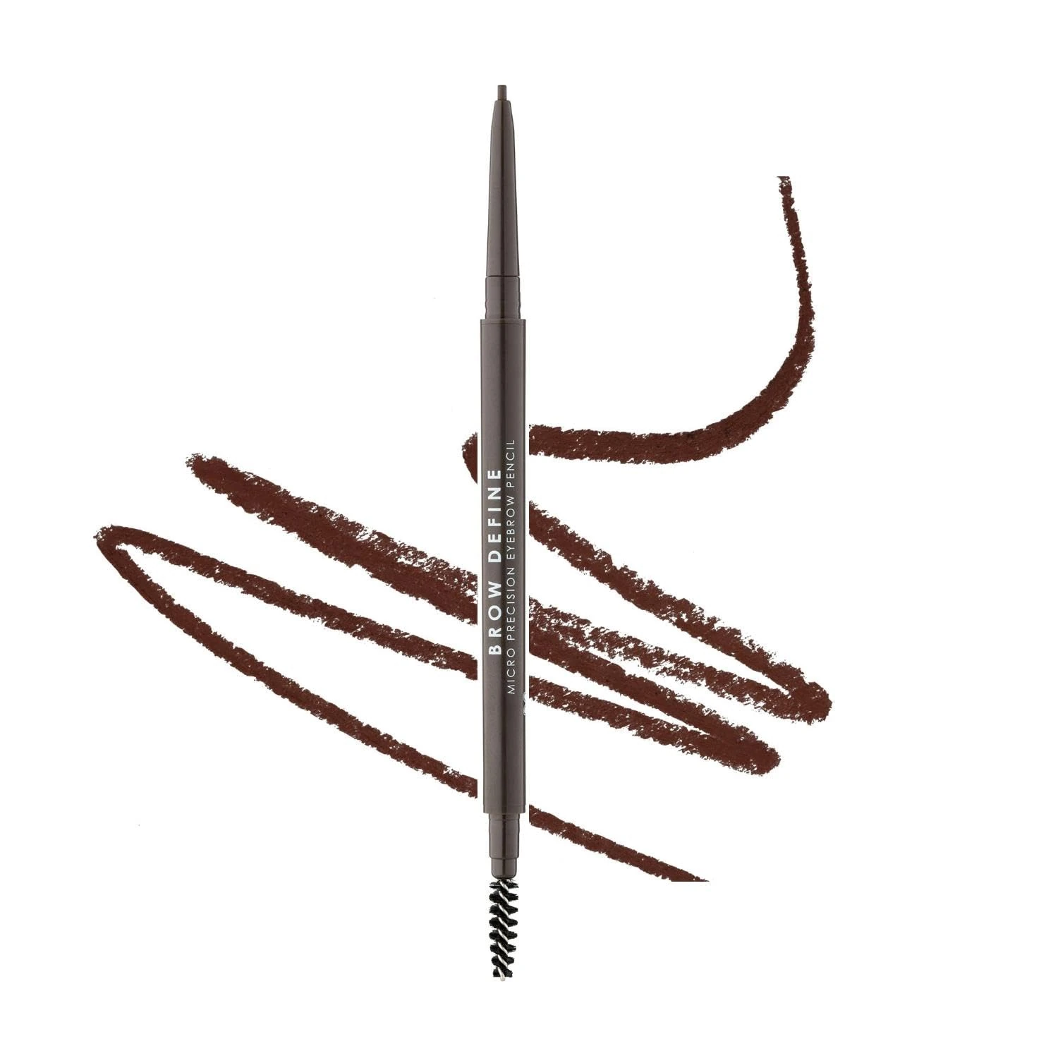 MUA Makeup Academy Brow Define, Micro Eyebrow Pencil with Spoolie Brush, Dark Brown, 0.05 g - Vegan & Cruelty Free