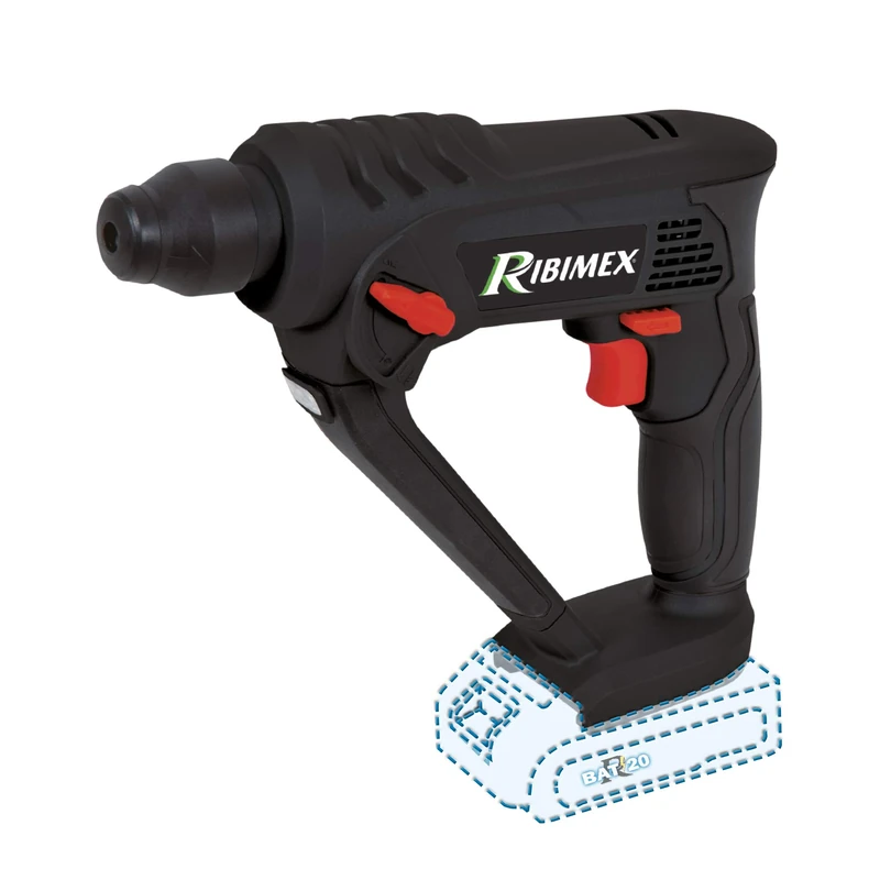 Ribimex PRBAT20/PERFSB Dowel SDS 20V-RBAT20 Battery and Without Charger, Red and Black - Image 1