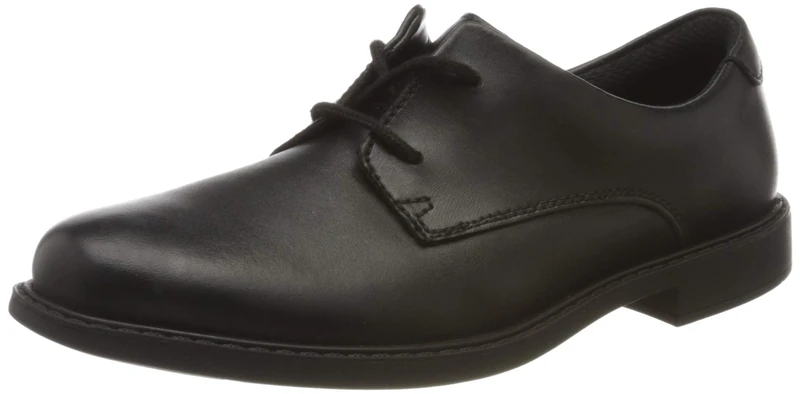 Clarks Men's Scala Loop Youth Lace up School Shoes, Black Leather, 3.5 UK