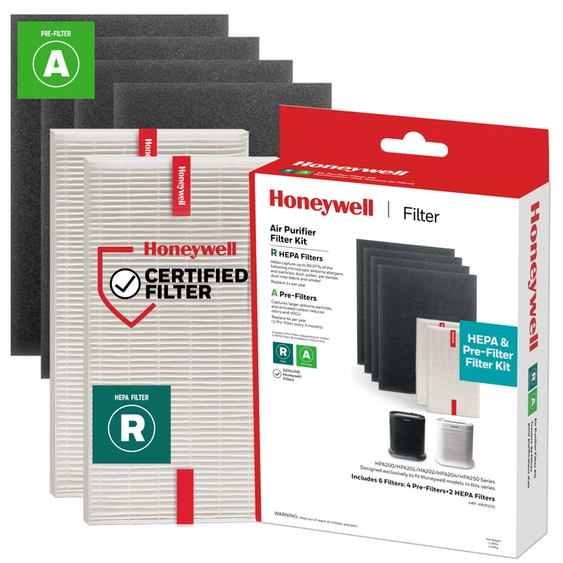 Honeywell air Purifier Filters, Fiberglass, Gray, 6 Piece Set