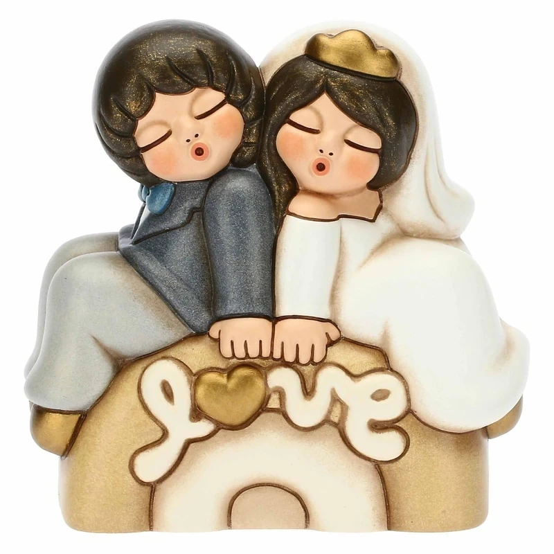 THUN - Big Multi-coloured Couple Wedding Figurine