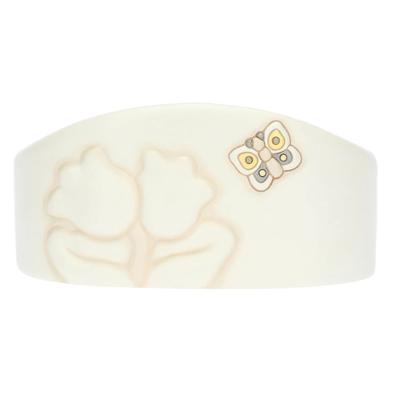 THUN, Elegance Line Double Glass Holder Hand Decorated with Floral Decorations and Iconic Butterfly, 18 x 11 x 9 cm