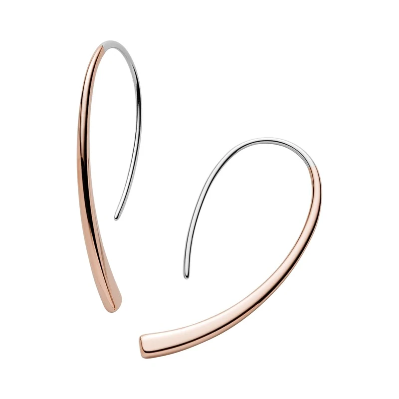 Skagen Earrings for Women Kariana, Height: 3.2 mm Length: 36.5 mm Width: 1.8 mm 2-Tone Stainless Steel Earrings, SKJ1212998